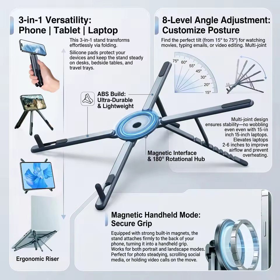 Tablet Ipad Accessories - Taşınabilir Manyetik Telefon Tutucu ve Selfie