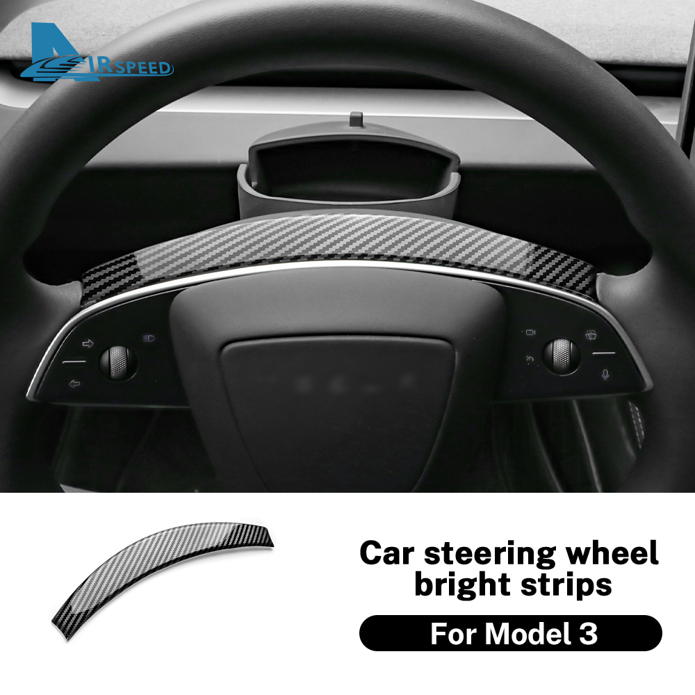 Tesla Tablet Accessories - ABS Karbon Fiber direksiyon krom çerçeve