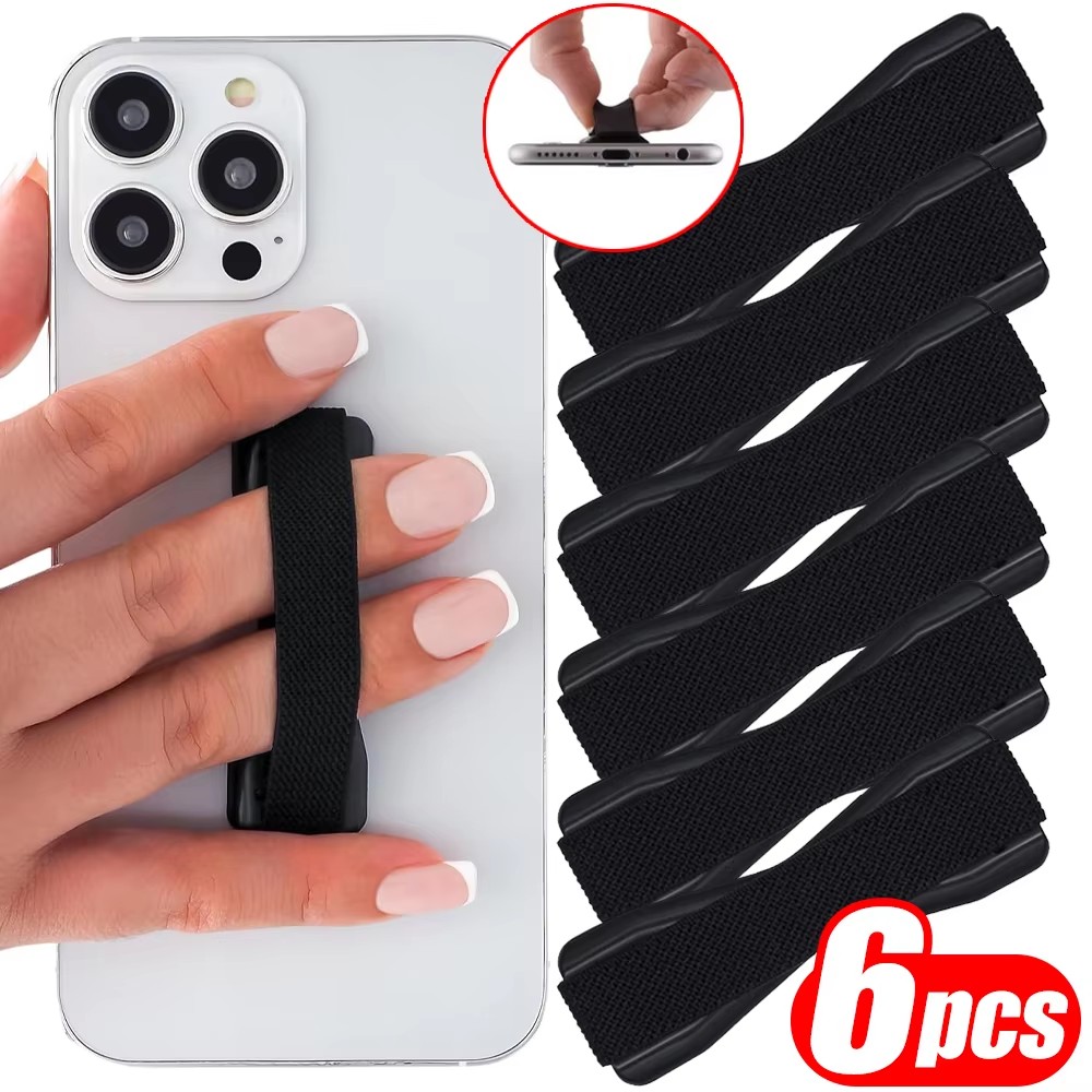 Tablet Ipad Accessories - Taşınabilir Telefon Tutucu Elastik Kayış Siyah